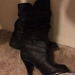 Black high heel boots